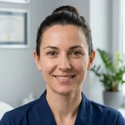 Paciente mujer sonriendo con confianza después de una otoplastia mostrando armonía facial natural
