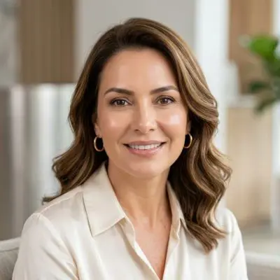 Paciente sonriendo con naturalidad después de un tratamiento de endolifting facial.