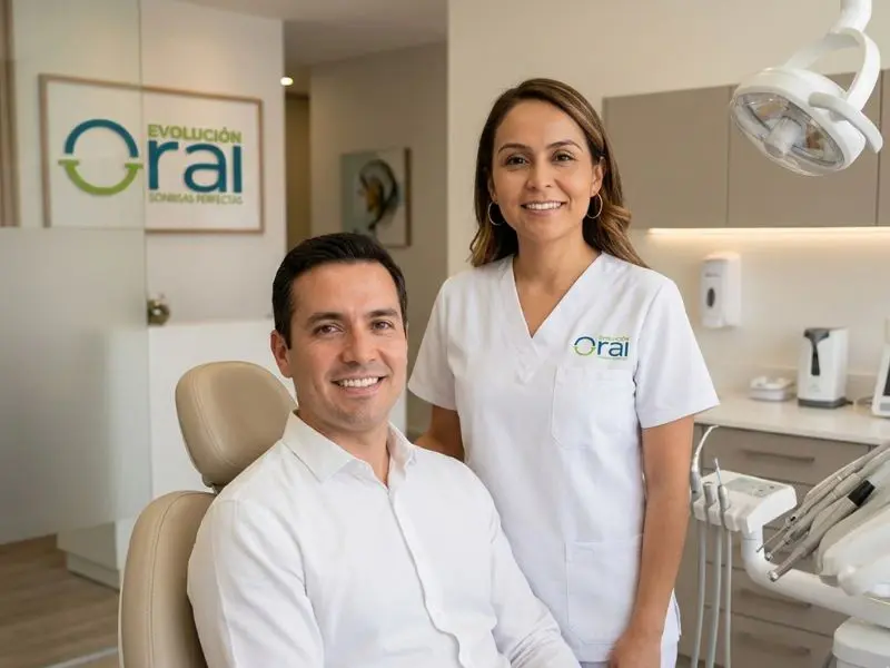 Paciente con sonrisa saludable después de limpieza dental profesional en Medellín