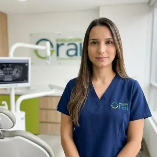 Médica estética facial en Medellín realizando armonización orofacial