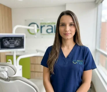 Médica estética facial en Medellín realizando armonización orofacial